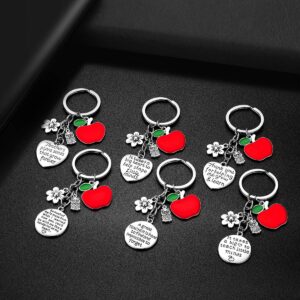 iJuqi Teacher Gifts for Women - 6PCS Keychain, Appreciation,Thank You, Birthday, Valentine's Day, Christmas Gifts for Teachers