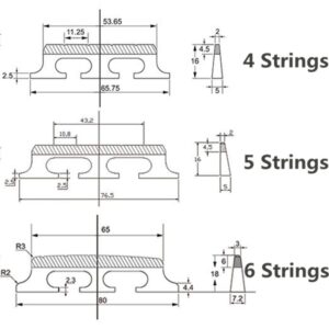Banjo Bridge, Banjo Standard Wooden Bridge Banjos Accessories (5 Strings, Maple Ebony)