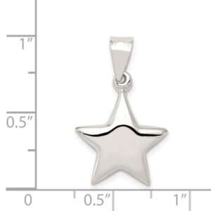 Sonia Jewels 925 Sterling Silver Star Charm Pendant - 23mm x 16mm