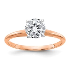 14k Rose Gold 1.75ct. 7.5mm Moissanite Solitaire Engagement Ring Size 5