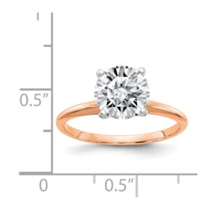 14k Rose Gold 1.75ct. 7.5mm Moissanite Solitaire Engagement Ring Size 5