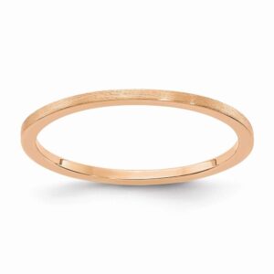 solid 10k rose gold 1.2mm flat stackable brushed matte finish band thin wedding anniversary ring size 7