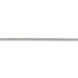 Solid 925 Sterling Silver 2mm Curb Cuban Chain Necklace - with Secure Lobster Lock Clasp 20"