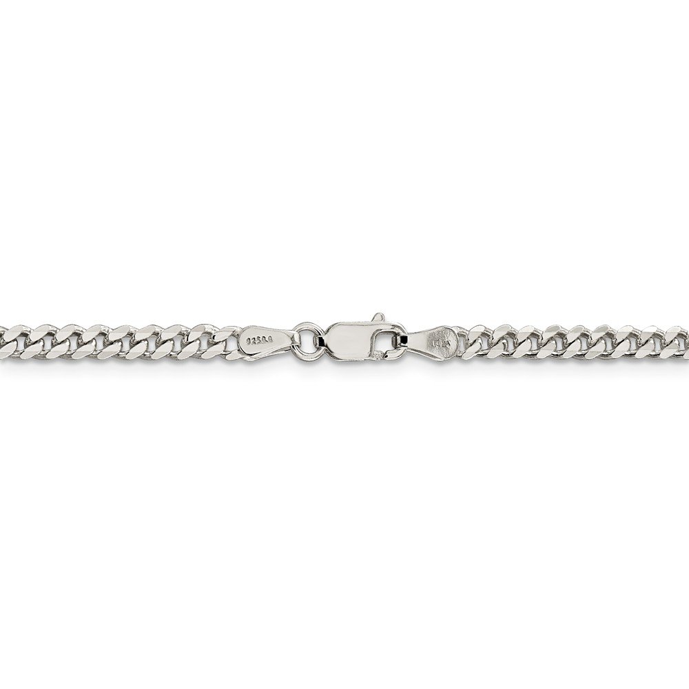 Solid 925 Sterling Silver 3.5mm Curb Cuban Chain Necklace - with Secure Lobster Lock Clasp 18"