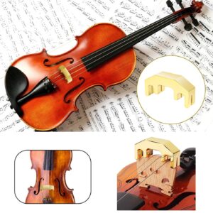 Unxuey Metal Violin Mute Practice Violin Silencer Golden Fiddle Silent Silencer Parts for 1/2, 3/4, 4/4 Violin