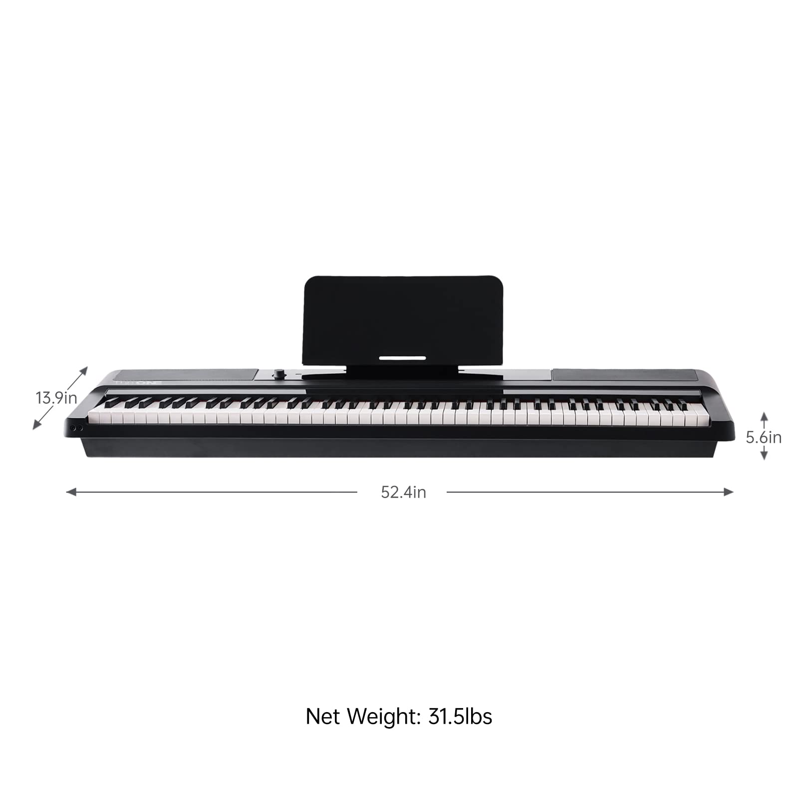 The ONE NEX Digital Piano, Piano Keyboard with 88 Hammer Action Keys for Beginner/Professional, Full Size Weighted Keyboard with Teaching LED Lights, Supports USB/Audio/Headphones/Sustain Pedal