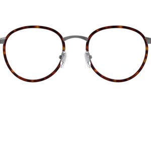 Persol PO2468V Round Prescription Eyewear Frames, Gunmetal/Havana/Demo Lens, 49 mm