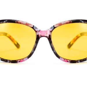 FEISEDY Classic Womens Night Glasses Driving Anti Glare Wrap Around Yellow Sunglasses B2548