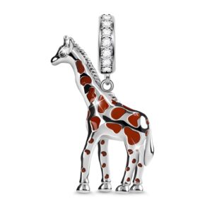 gnoce giraffe charm pendant charm 925 sterling silver independent and noble dangle charms fits all bracelet/necklace christmas charm gifts for women wife daughter