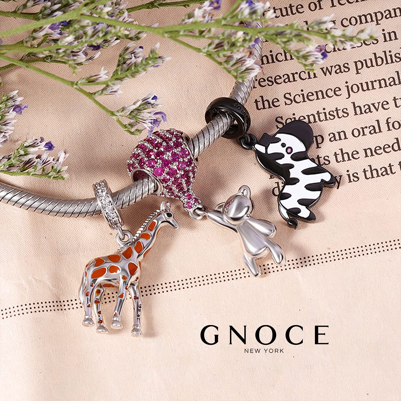 GNOCE Giraffe Charm Pendant Charm 925 Sterling Silver Independent and Noble Dangle Charms Fits All Bracelet/Necklace Christmas Charm Gifts for Women Wife Daughter