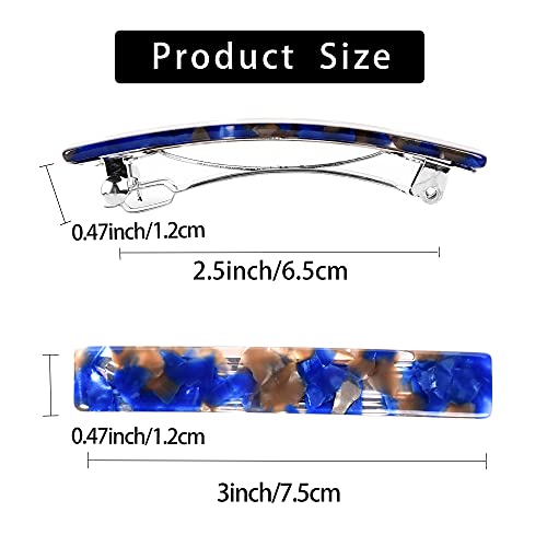 3 Pcs Womens Hair Barrettes Tortoise Shell Cellulose Acetate Barrettes Small French Barrettes For Thin Hair