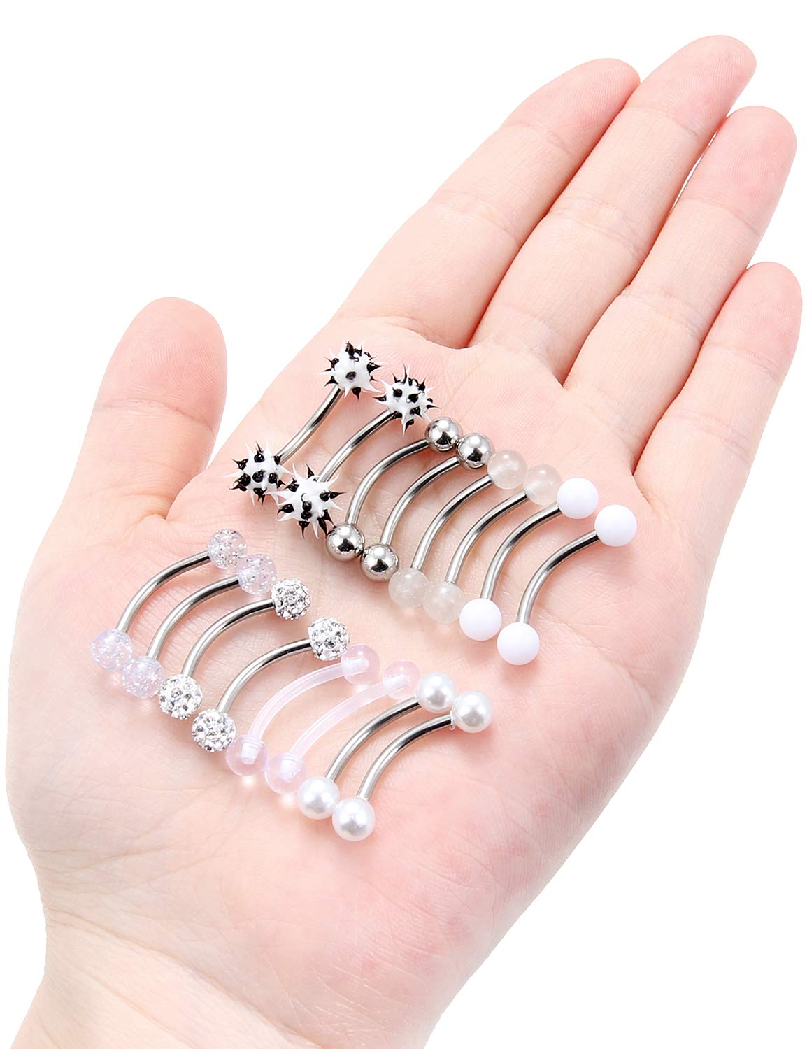 Jenxnjsjo 14G Snake Frog Eyes Piercing Jewelry Tongue para la lengua for Women Men 14mm 9/16in Bars Extra Long Belly Naval Button Rings Snake Bite Curved Barbells Surgical Stainless Steel