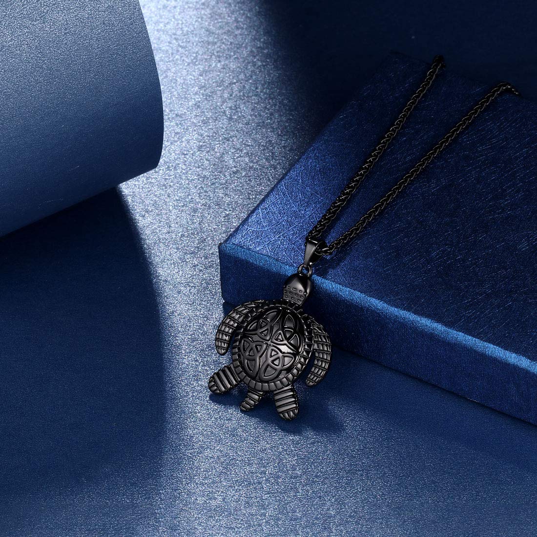 beautlace Turtle Necklaces Celtic Knot Pendant Black Gun Plated Animals Pendant Necklace Jewelry Gifts for Men and Women KP0063K