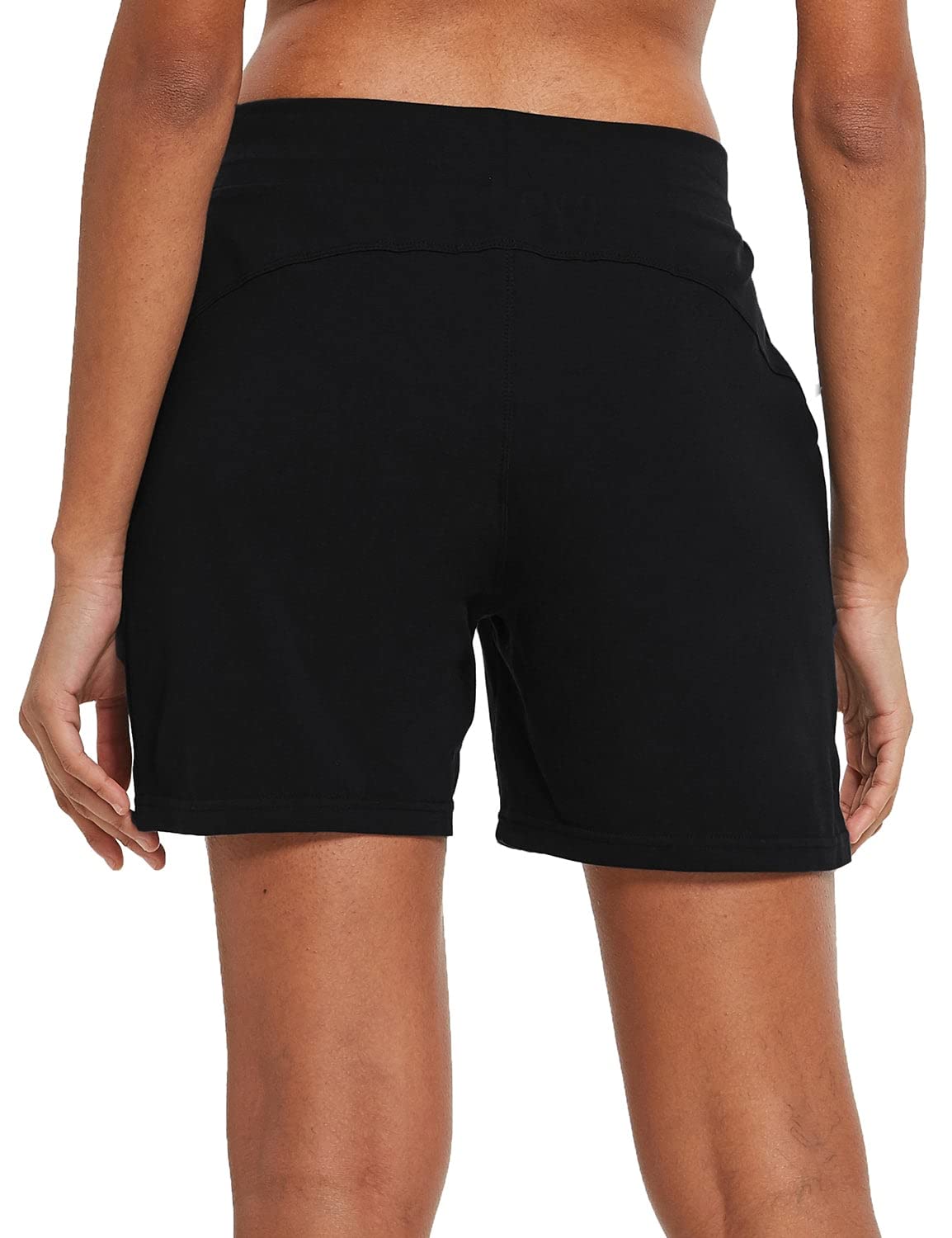 BALEAF Womens Lounge Shorts Cotton Athletic Sweat Shorts with Pockets High Waist Summer Casual Black Size XXL