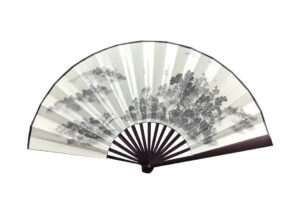 seres classic folding fan,bamboo fan rib&printing cloth of 12+ pattern options,13in,折扇 (pattern 1-breeze on landscape(惠风和畅))