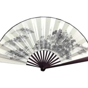 Seres Classic Folding Fan,Bamboo Fan Rib&Printing Cloth of 12+ Pattern Options,13in,折扇 (Pattern 1-Breeze on Landscape(惠风和畅))