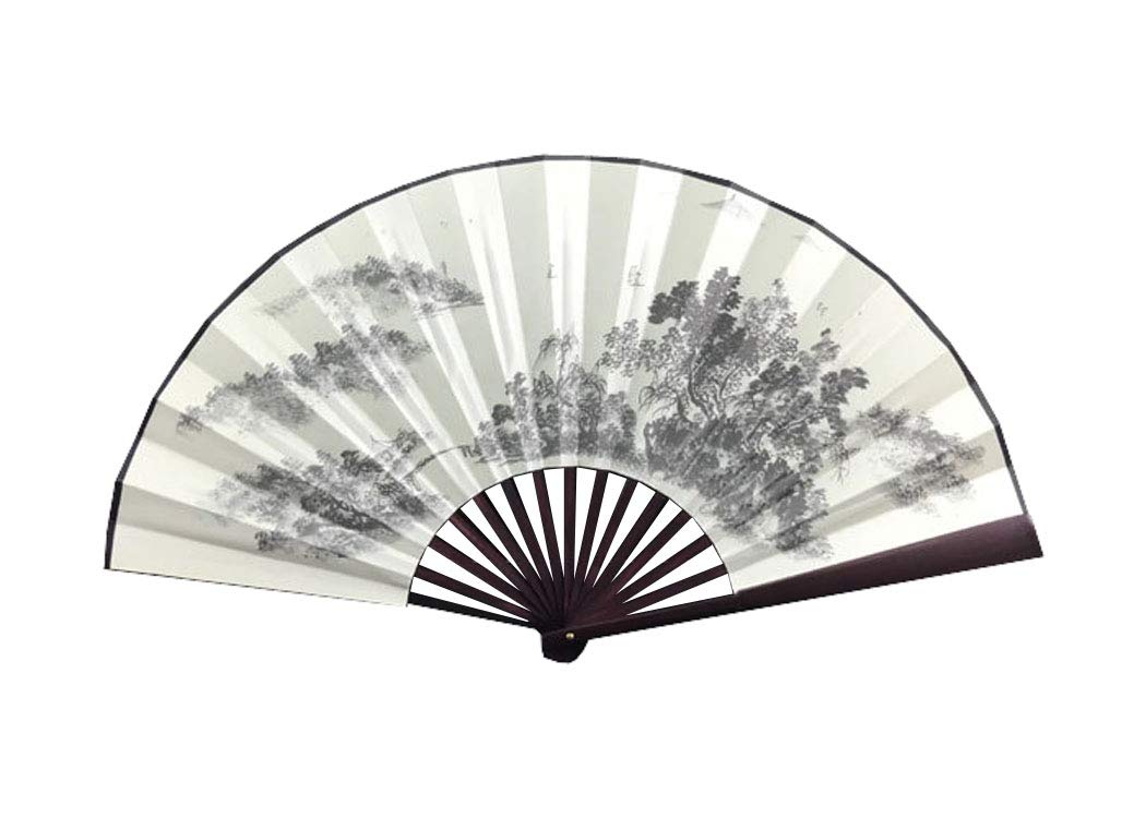 Seres Classic Folding Fan,Bamboo Fan Rib&Printing Cloth of 12+ Pattern Options,13in,折扇 (Pattern 1-Breeze on Landscape(惠风和畅))