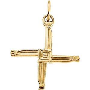 jay seiler 14k yellow gold 20x20 mm st. bridget's cross pendant st. bridget's cross pendant