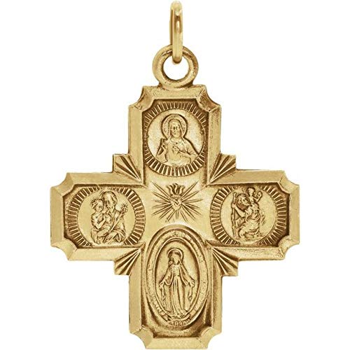 Jay Seiler 14K Yellow Gold 8x8 mm Four-Way Cross Medal Four-Way Cross Medal