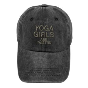 vintage washed hat yoga girls are twisted embroidery cotton dad hats for men & women buckle closure black design only