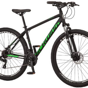 Schwinn High Timber ALX Mountain Bike for Adult Men Women, 29-Inch Wheels, 21-Speeds, Front Suspension, Aluminum Frame, Mechanical Disc Brakes, Black/Green