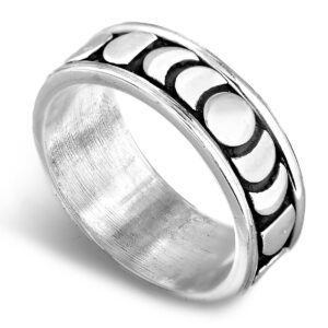 boho-magic 925 sterling silver spinner ring for women 3 fidget moon rings band wide (7)