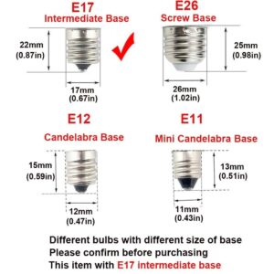 EKSAVE E17 LED 10W Light Bulb,80-100W Equivalent,Intermediate Base,Not Dimmable 6000K White 1000LM for Home Lighting, Ceiling Fan(Pack of 4)