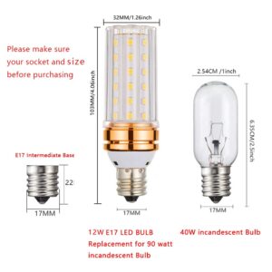 EKSAVE E17 LED 10W Light Bulb,80-100W Equivalent,Intermediate Base,Not Dimmable 6000K White 1000LM for Home Lighting, Ceiling Fan(Pack of 4)