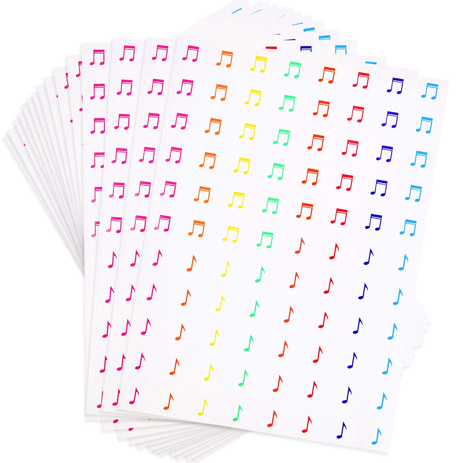 Outus 1760 Pieces Music Notes Stickers for Kids Colorful 20 Sheets Musical Label Cartoon Sticker Teacher Appreciation Gift Teacher Incentive Stickers Students Scrapbooking Planner Calendar