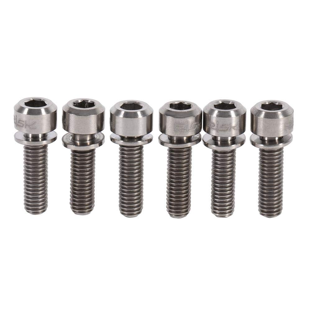 6Pcs M5 x 18mm Bolts Screw Stem Bolt Bike Fixed Stem Bolts with Washers for Mountain Road Bike ()