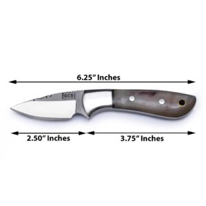 GCS Handmade D2 Tool Steel Tactical knife Hunting Knife CampKnife with leather sheath Full tang blade designed for Hunting & EDC GCS 235 (Horn Handle)