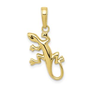 BillyTheTree Jewelry 10k Yellow Gold Gecko Pendant