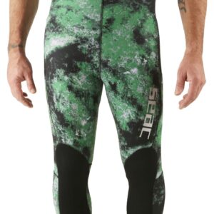 SEAC Ghost, High-Waisted Pant in 5 mm Ultrastretch Neoprene for Freediving and Spearfishing, camo Green, Medium (0010352250055A)