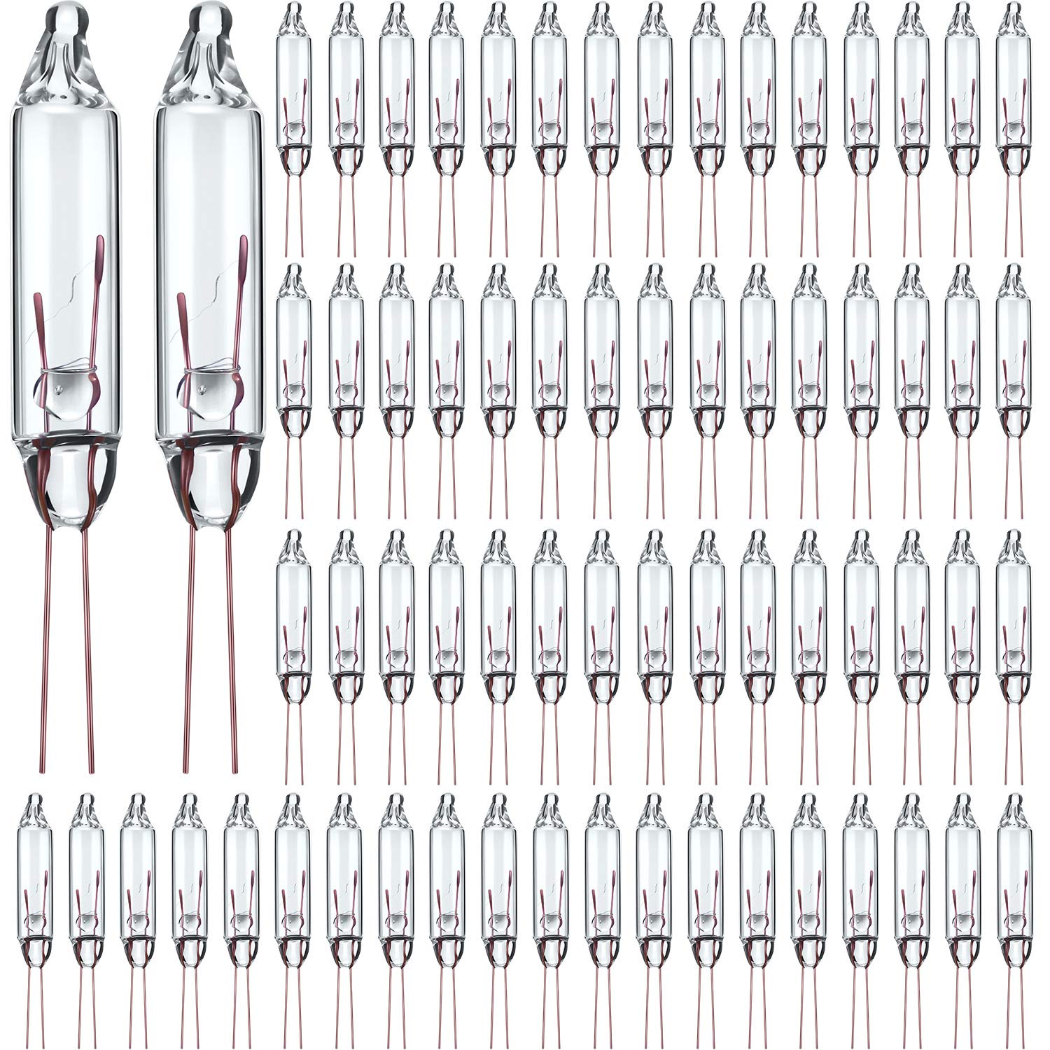 Mudder 3.5 Volt Clear Mini Christmas Tree Replacement Bulbs for Incandescent String Lights for Holiday Decoration Pinched Base, 0.43 Watt 125 mA (100 Pieces)