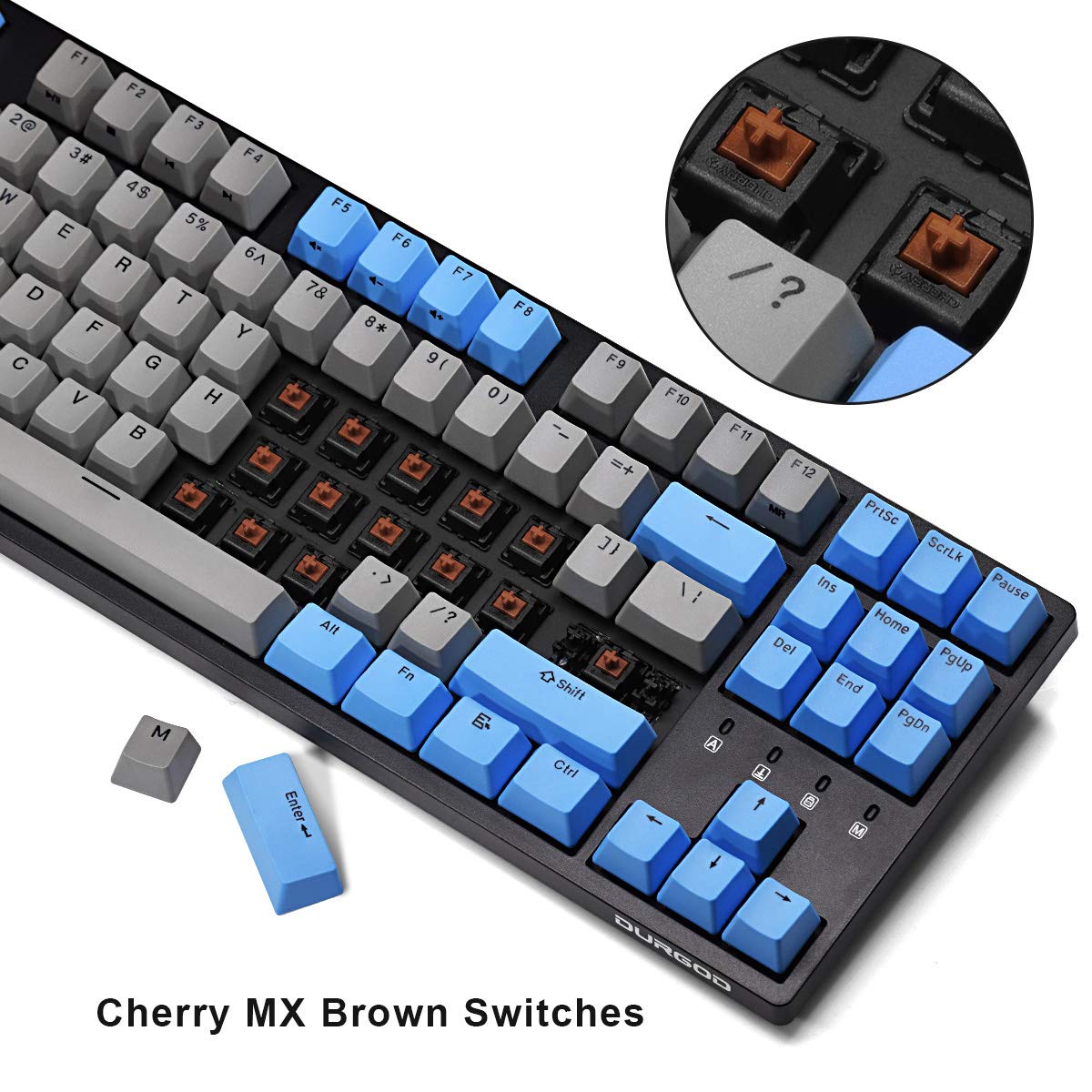 DURGOD Taurus K320 TKL Wired Mechanical Gaming Keyboard - 87 Key - Double Shot PBT - NKRO - USB Type C (Cherry Brown,Black)