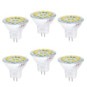 lxcom lighting led mr11 light bulb 6 pack 5w led flood light 40w halogen replacement gu4 bi-pin base warm white 3000k mr11 spotlight ac/dc12v for landscape recessed track lighting