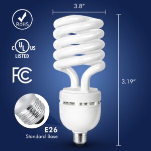 Xtricity CFL, 65W (300 Watt Equivalent), High Lumen 4000 Light Bulb, 4100K Cool White T5 Spiral, Compact Fluorescent, 4000 Lumens, E26 Medium Base, 120V, UL Listed