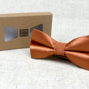 Spring Notion Men's Solid Color Satin Microfiber Bow Tie Rust