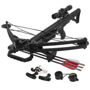 XtremepowerUS Outdoor Hunter Sniper Crossbow 165 Lbs 380 fps Hunting Quiver Rope Cocking 4x33 Scope 3X Carbon Arrows Set