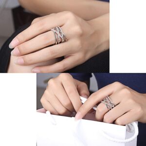 Fomissky Adjustable Stackable Rings Thumb Rings for Women, Criss Cross Midi Rings Womens Wedding Band Pave Crystal Zirconia Toe Rings