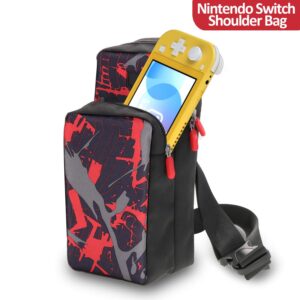 AOPUTTRIVER Travel Bag for Nintendo Switch Nintendo Switch Storage Backpack Protective Storage Sling Backpack Shoulder Bag for Nintendo Switch, Dock, Joy-Con Grip&Switch Accessories, iphone and iPad