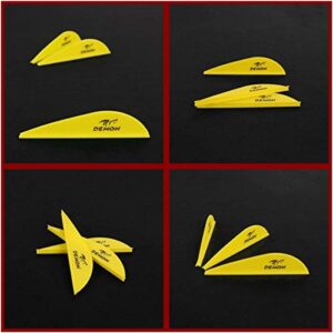 Letszhu Arrows Vanes 2.5 Inch Plastic Fletches Vane DIY Archery Arrow for Hunting Targeting (39 Pack) (Lemon Yellow)