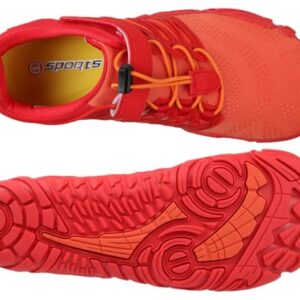 WHITIN Men's Trail Running Shoes Minimalist Barefoot Wide Width Toe Size 7.5 Box Gym Workout Fitness Low Zero Drop Trainer Cross Training Orange Red 40