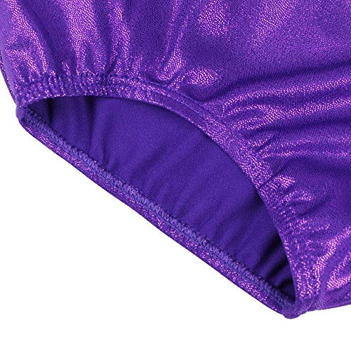 BAOHULU Leotards for Girls Gymnastics Toddler Shiny Metallic Athletic Bodysuit B230_Purple_6A