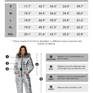 Aurgelmir Women Winter Ski Suit Fur Collar Coat Ski Jumpsuit Snowsuit