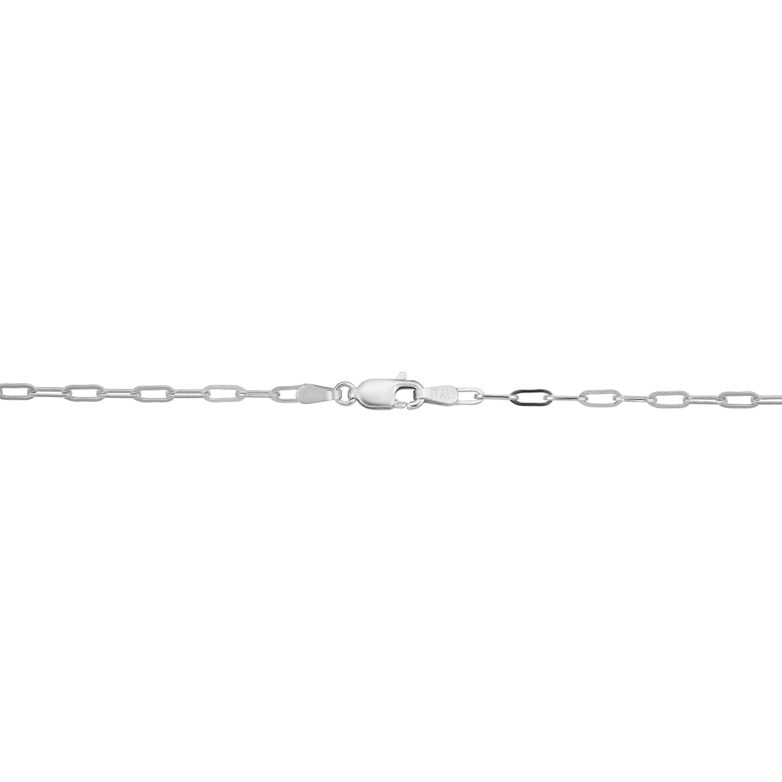 KoolJewelry Sterling Silver Polished Paperclip Chain Necklace for Men and Women (2.3 mm, 36 inch)