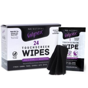 Wipex Gym Wipes & Screen Wipes for Electronics Combo Pk - 75ct Canister Fitness Equipment Cleaner Wipes & 24ct Touch Screen Wipes Individually Wrapped Safe for all Fitness Equipment and Touch Screens