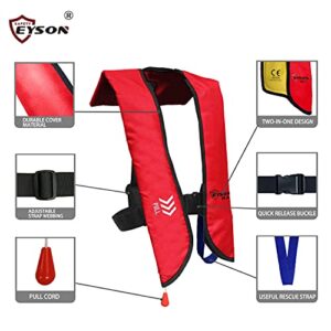 Eyson Inflatable Life Jacket Life Vest Basic Automatic/Manual (7091 Red Auto)