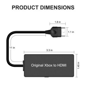 HD Link Cable for Original Xbox Original Xbox HDMI Converter Automatically Detects and Converts YPbPr Component Signal to 480i/720p Output（100% Improved Picture Quality）