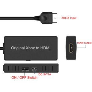 HD Link Cable for Original Xbox Original Xbox HDMI Converter Automatically Detects and Converts YPbPr Component Signal to 480i/720p Output（100% Improved Picture Quality）